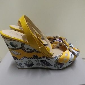Yellow Wedge Sandals